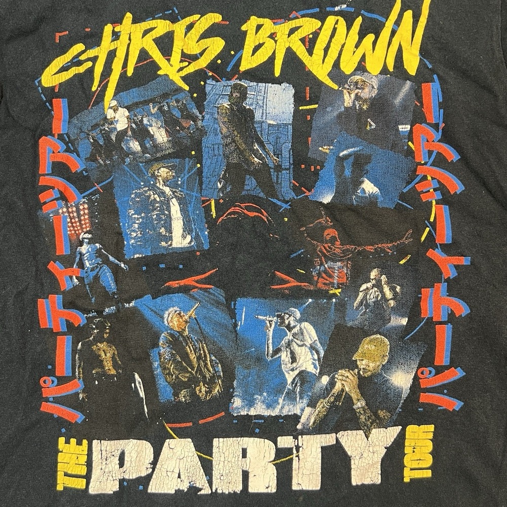 Chris Brown T Shirt Mens Sz Small The Party Tour Cotton Black - Picture 6 of 7